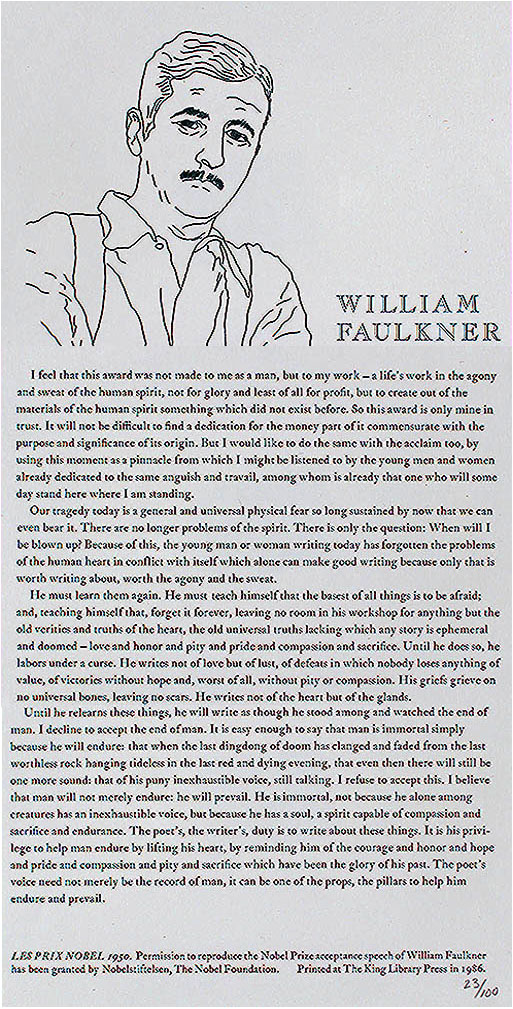 william faulkner nobel prize acceptance speech